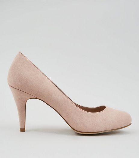 Wide Fit Nude Suedette Court Shoes | New Look