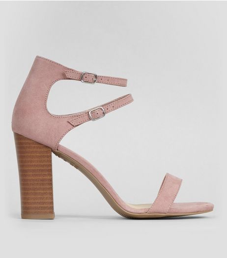 Pink Double Ankle Strap Heeled Sandals | New Look