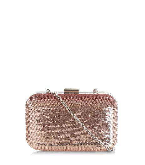 Pink Sequin Box Clutch | New Look
