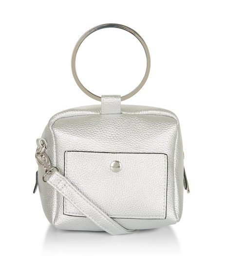 Silver Metallic Ring Handle Across Body Bag | New Look