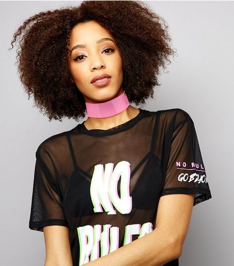 Pink Wide Plastic Choker | New Look
