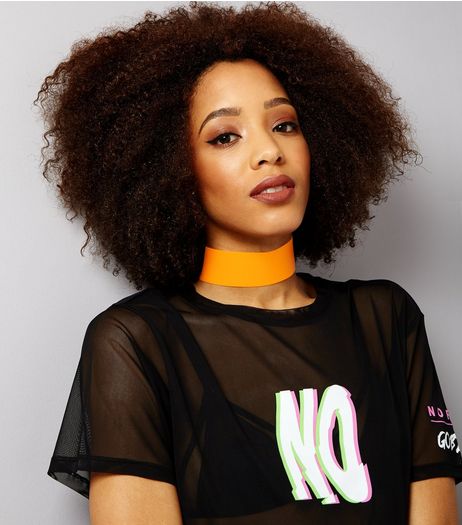 Orange Plastic Wide Choker | New Look