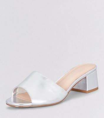 wide fit block heel mules