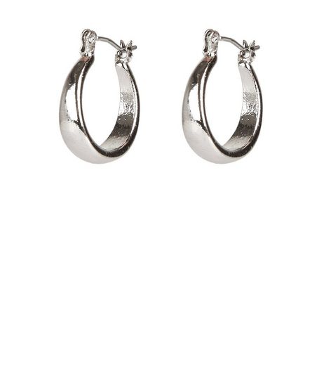 Silver Chunky Hoop Earrings | New Look