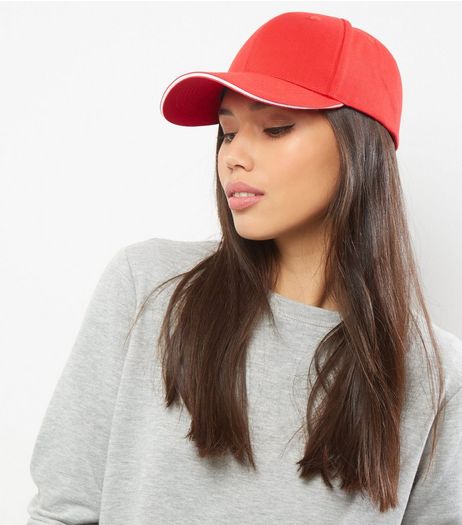 Red Cotton Cap | New Look