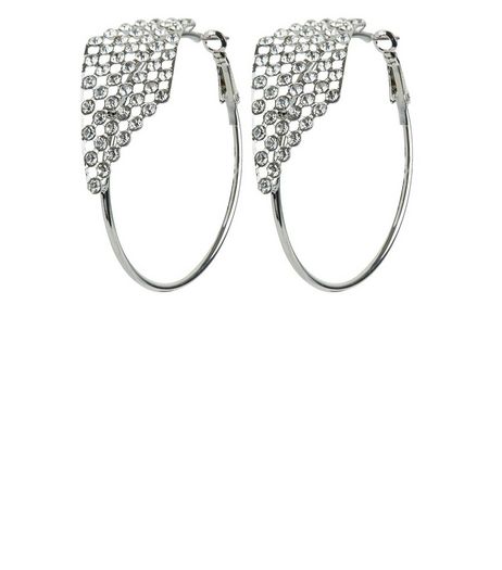 Crystal Stone Hoop Earrings | New Look