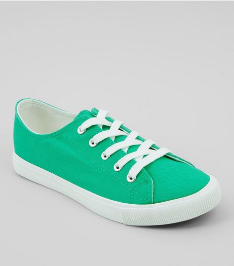 Green Lace Up Trainers | New Look