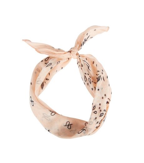 Pink Printed Cotton Bandana | New Look