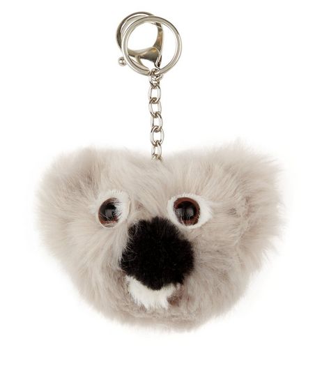 Grey Koala Pom Pom Keyring | New Look