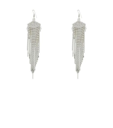 Crystal Stone Tassel Cupchain Earrings | New Look