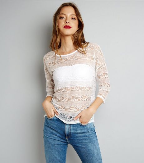 JDY White Sheer Top | New Look