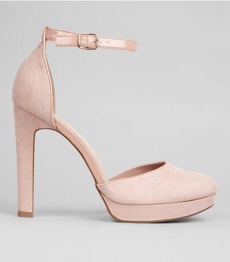 Wide Fit Pink Comfort Platform Heels | New Look