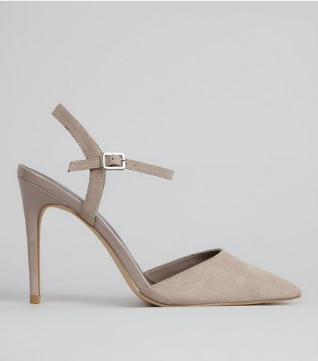 Grey Ankle Strap Pointed Court Shoes | New Look