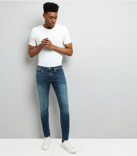 Blue Washed Skinny Stretch Jeans | New Look