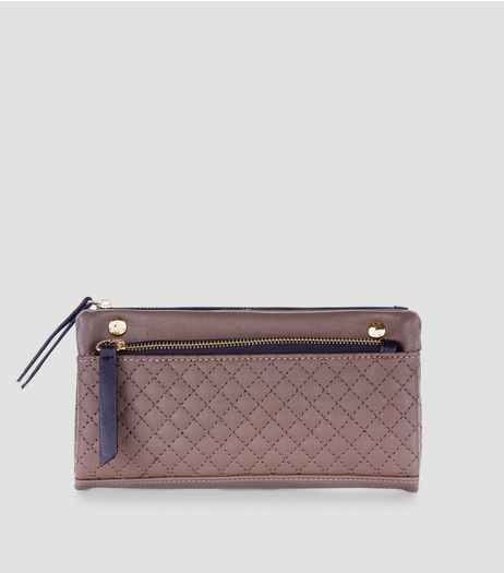 Khaki Quilted Slouchy Pocket Front Purse | New Look
