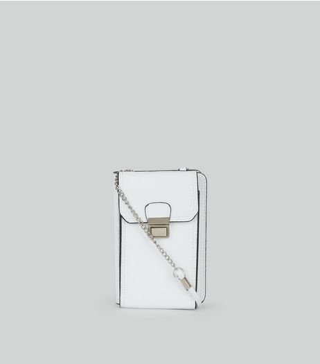 White Push Lock Camera Bag | New Look