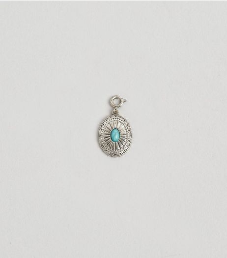 Silver Disc Stone Charm | New Look