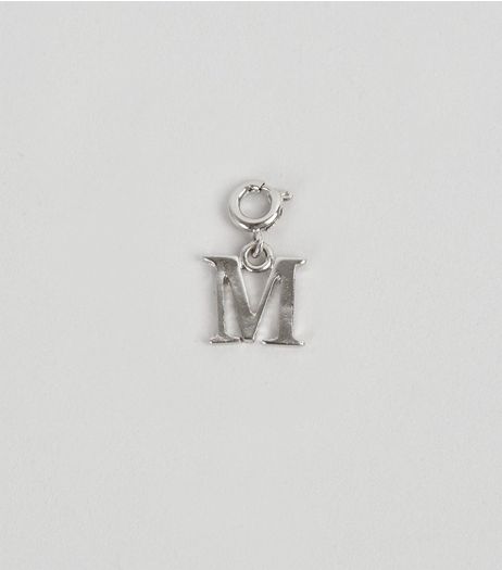 Silver M Initial Charm | New Look