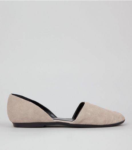 Grey Suede Cut Out Side Pumps | New Look