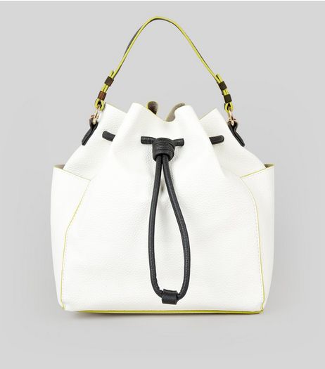 White Drawstring Duffle Backpack | New Look