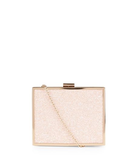 Pink Glitter Box Clutch | New Look