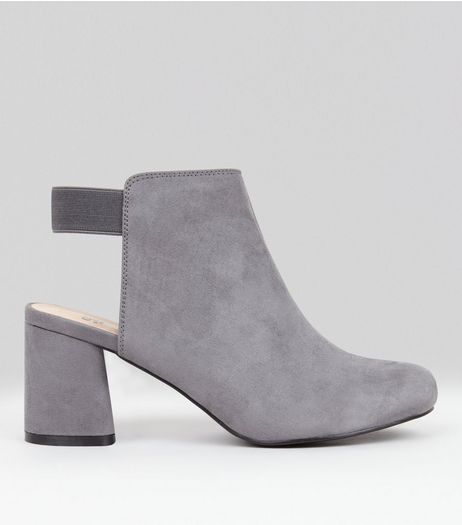 Teens Grey Suedette Elasticated Back Boots | New Look
