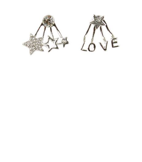 Silver LOVE Ear Jackets | New Look