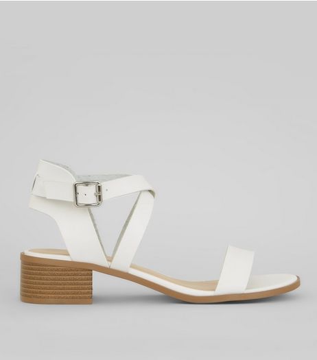 White Cross Strap Sandals | New Look