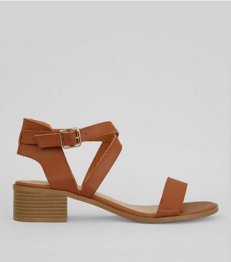 Tan Cross Strap Sandals | New Look