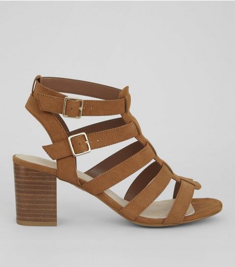 Tan Comfort Suedette Gladiator Sandals | New Look