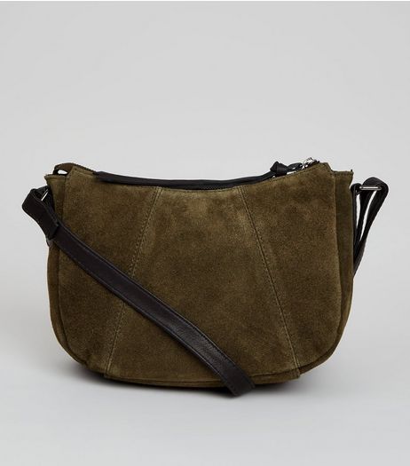 Khaki Suede Cross Body Bag | New Look
