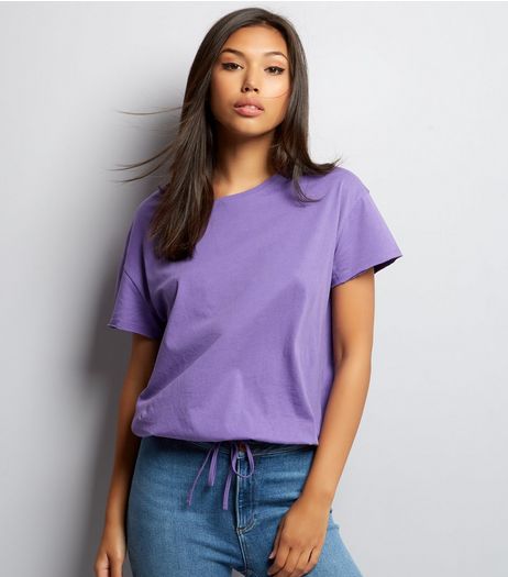 Purple Drawstring Hem T-Shirt | New Look
