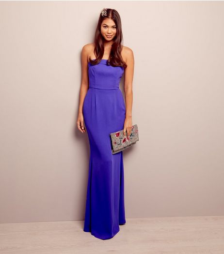 Purple Bardot Maxi Bridesmaid Dress | New Look