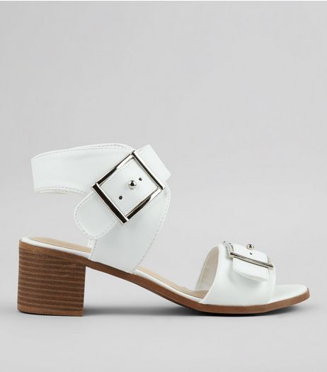 White Buckle Strap Sandals | New Look