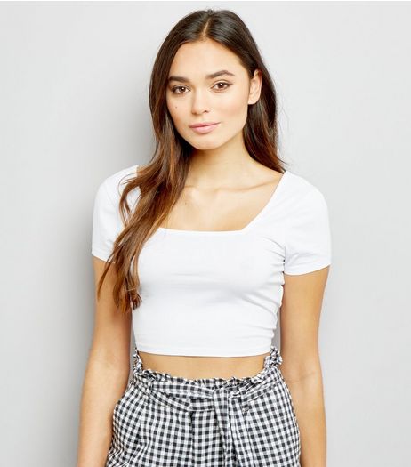 White Square Neck Crop Top | New Look