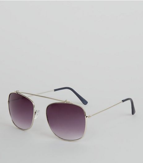 Silver Bridgeless Sunglasses | New Look