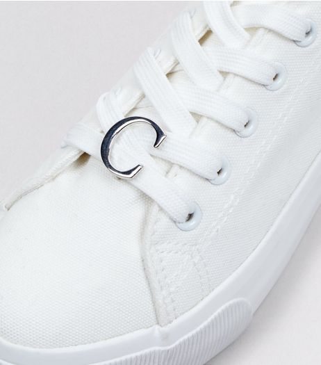 Silver C Initial Shoelace Charm | New Look