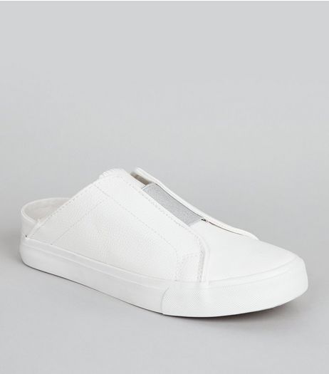 White Elasticated Panel Slip on Trainers | New Look