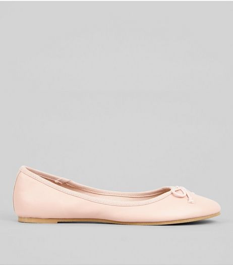 Pink Bow Front Ballet Pumps | New Look