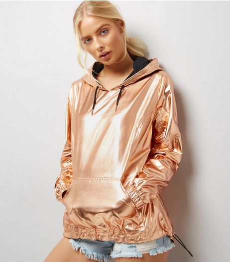 Rose Gold Metallic Overhead Anorak | New Look