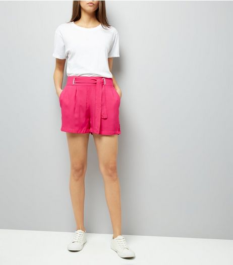 Pink Tie Waist Shorts | New Look