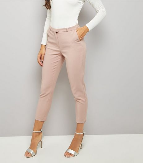 Pink Premium Cropped Suit Trousers | New Look
