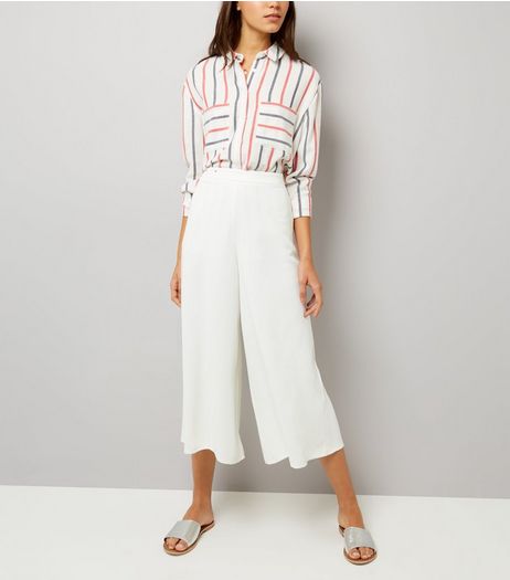 White Flared Culottes | New Look