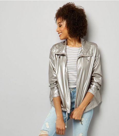 Silver Metallic Fold Away Anorak | New Look