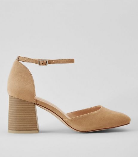 Nude Suedette Ankle Strap Heels | New Look