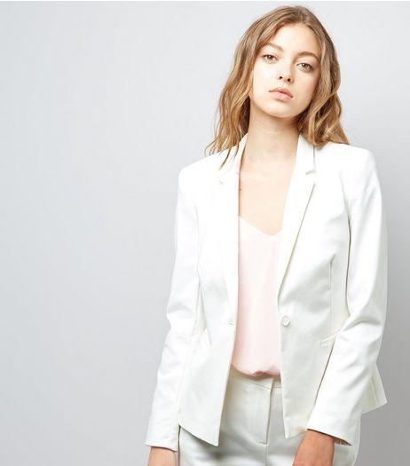 White Premium Suit Jacket | New Look