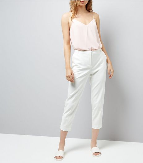 White Premium Suit Trousers | New Look