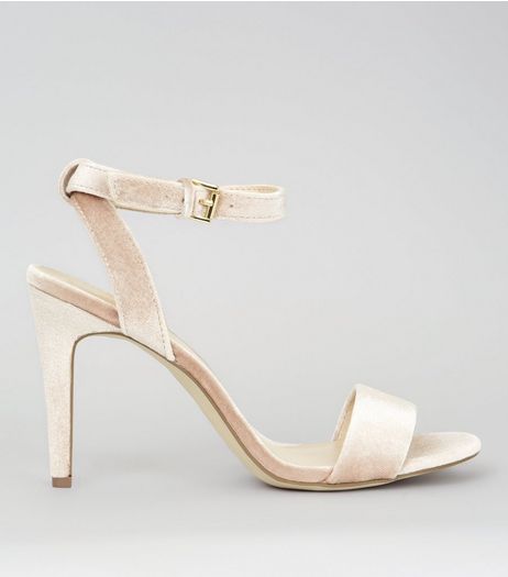 Pink Velvet Ankle Strap Heels | New Look