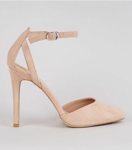 Nude Pink Suedette Ankle Strap Heels | New Look