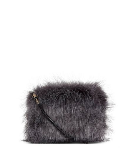 Grey Faux Fur Cross Body Bag | New Look
